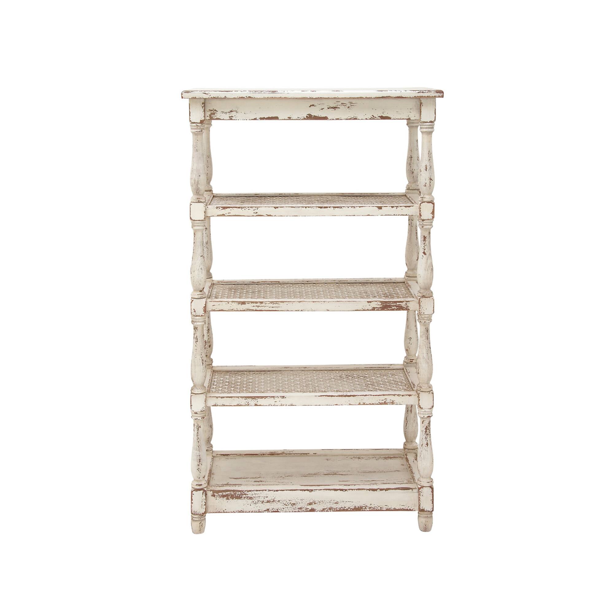 White Wood Farmhouse Shelving Unit